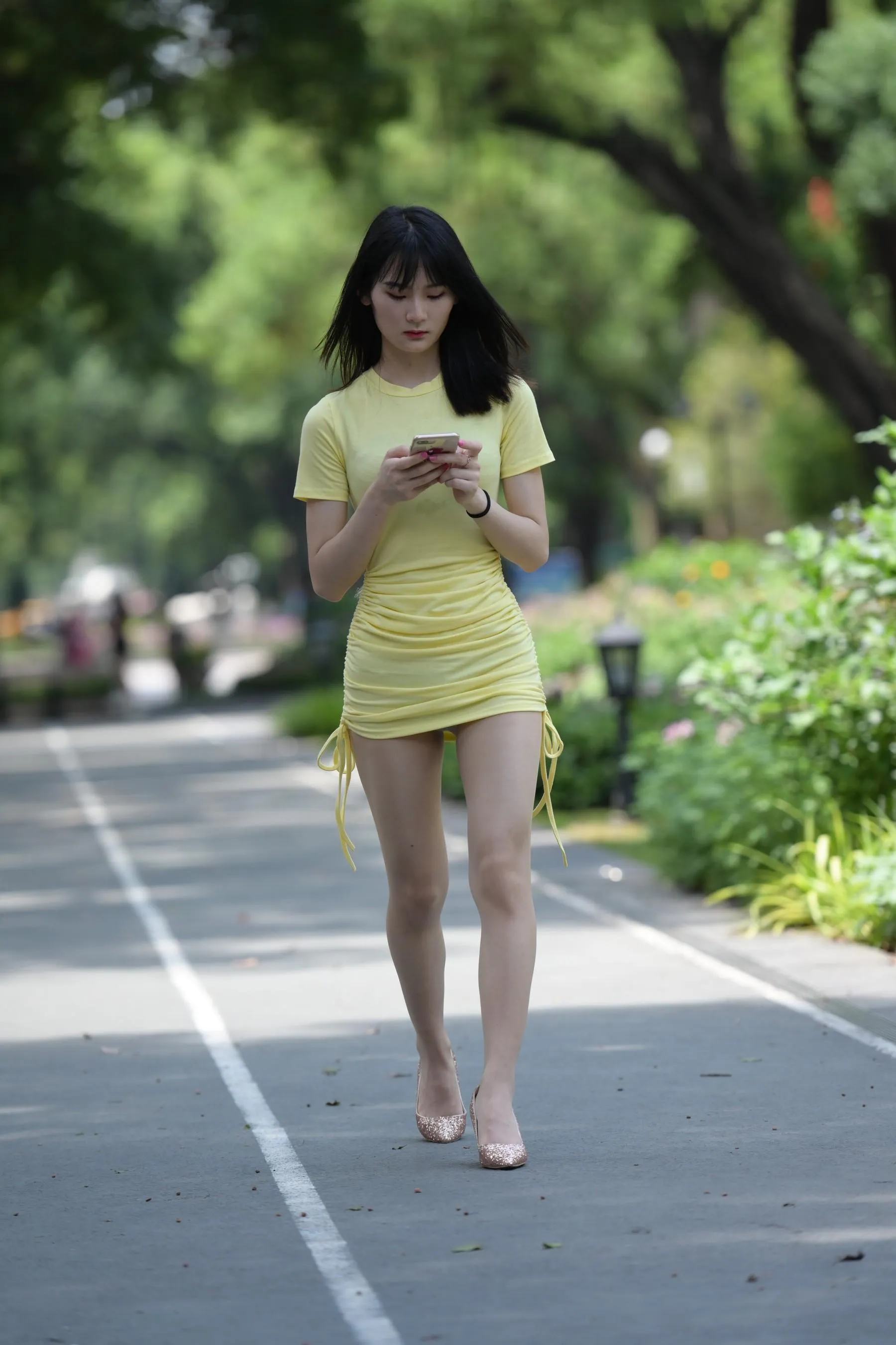 [魔镜街拍] NO.123 淡黄色连衣裙性感美女街拍 [285P]插图5